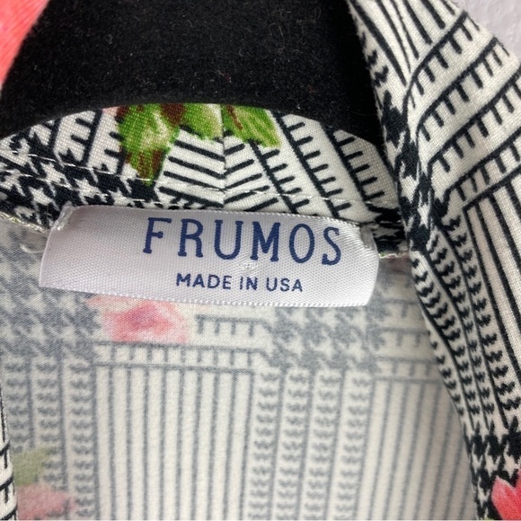 FRUMOS Plaid Floral Open Front Long Sleeve Cardigan Medium - Picture 5 of 11